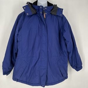 LL Bean Women’s‎ Blue Parka Cost Ski Jacket Hooded Thinsulate Ultra Sz XL